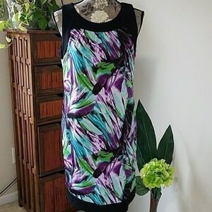 Abstract floral print dress Sz M